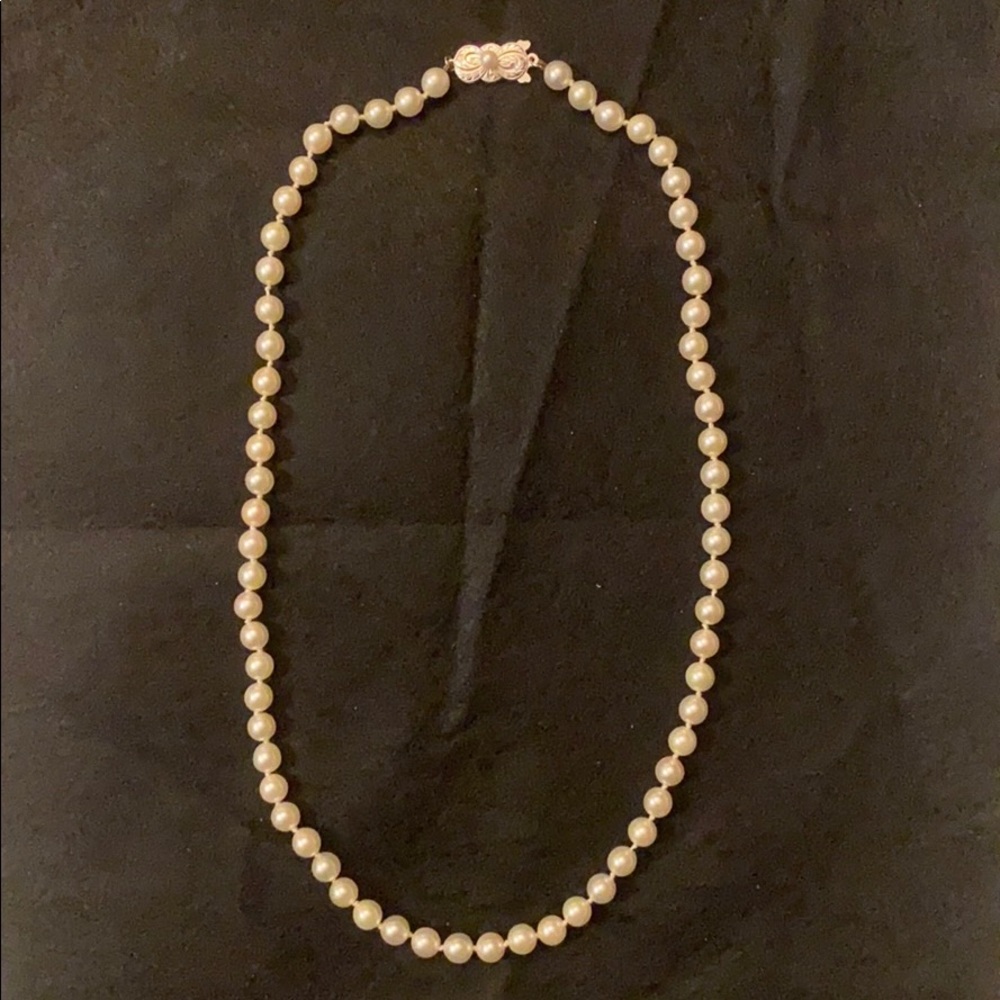 AUTH 1980s MIKIMOTO AKOYA CULTURED PEARL NECKLACE LANE CRAWFORD NECKLACE - Picture 5 of 17